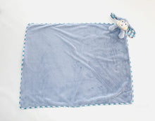 Load image into Gallery viewer, Blue Polkadot Bunny Cubbies Blanket