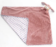 Load image into Gallery viewer, Pink Polkadot Bunny Cubbies Blanket