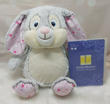 Load image into Gallery viewer, Grey Cubbie Bunny (Pink Stars)