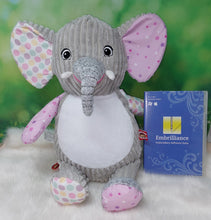 Load image into Gallery viewer, Bubblegum the Harlequin Elephant Cubbie