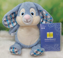 Load image into Gallery viewer, Blue Polkadot Cubbie Bunny