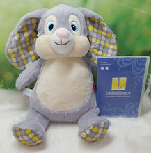 Load image into Gallery viewer, Grey Polkadot Cubbie Bunny