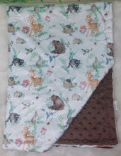 Load image into Gallery viewer, Woodland Animals Minky Blanket