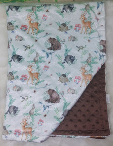 Woodland Animals Minky Blanket