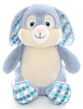 Load image into Gallery viewer, Blue Polkadot Cubbie Bunny