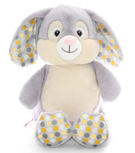Load image into Gallery viewer, Grey Polkadot Cubbie Bunny
