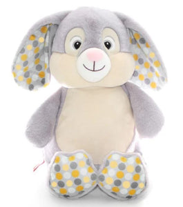 Grey Polkadot Cubbie Bunny