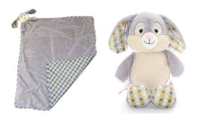 Load image into Gallery viewer, Grey Polkadot Cubbie Bunny and Blanket Combo