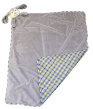 Load image into Gallery viewer, Grey Polkadot Bunny Cubbies Blanket