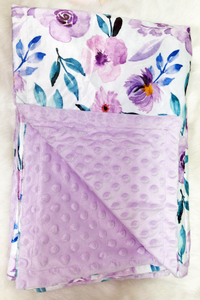 Lavender Flowers Minky Blanket