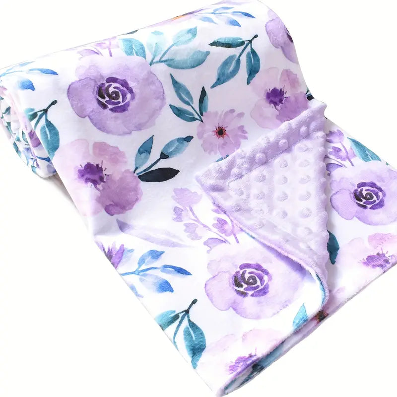 Lavender Flowers Minky Blanket