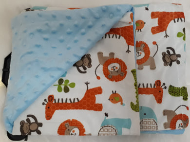 Blue Safari Minky Blanket