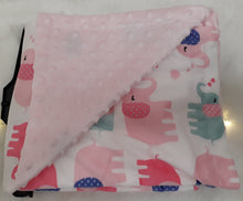Load image into Gallery viewer, Pink Elephants Minky Blanket