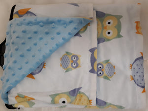Blue Owls Minky Blanket