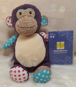 Priscilla the Patch Monkey Cubbie