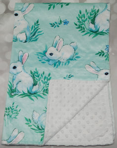 Cute Bunnies Minky Blanket