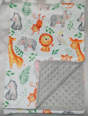 Jungle Animals Minky Blanket