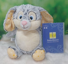 Load image into Gallery viewer, Grey Cubbie Bunny (Yellow Stars)
