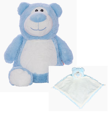 Blueberry the Blue Cubbies Bear and Cuddle Blanket Combo