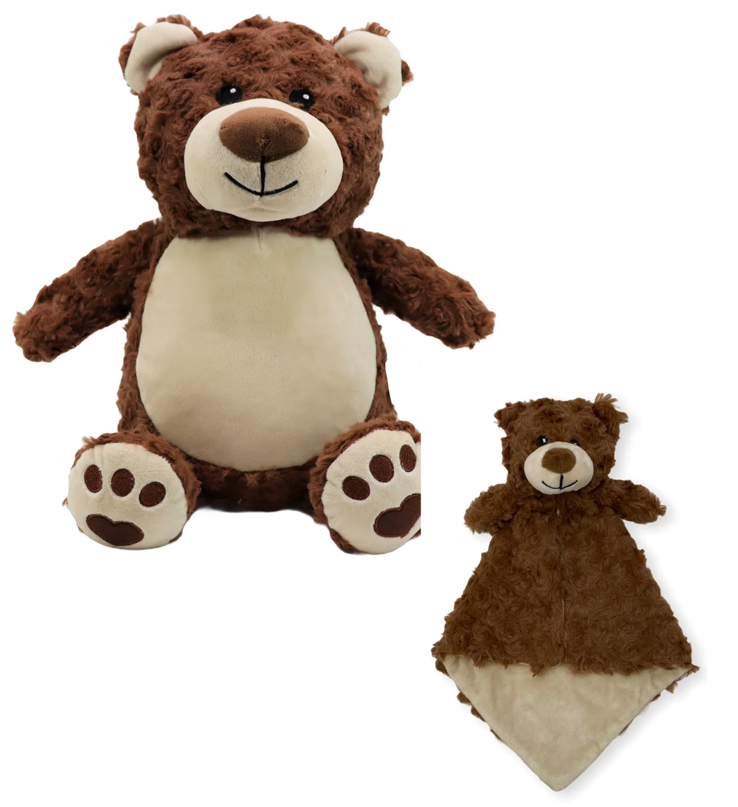 Little Elska Brown Bear and Cuddle Blanket Combo