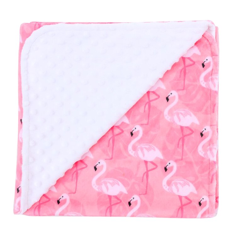 Pink Flamingos Minky Blanket