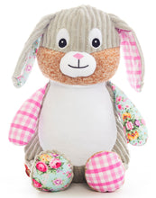 Load image into Gallery viewer, Sally the Pink Harlequin Cubbie Bunny