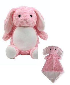 Little Elska Pink Bunny and Cuddle Blanket Combo