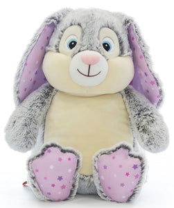 Grey Cubbie Bunny (Pink Stars)