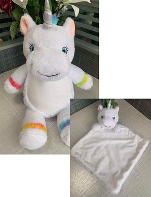 Unique the BitsyBon Unicorn and Cuddle Blanket Combo