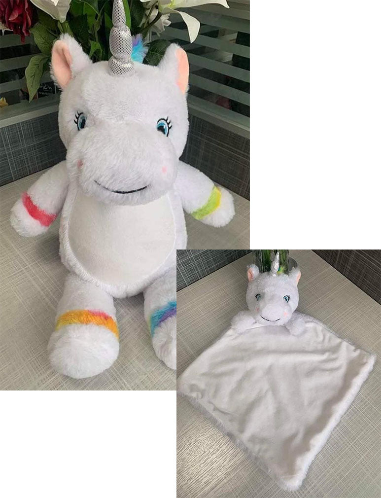 Unique the BitsyBon Unicorn and Cuddle Blanket Combo