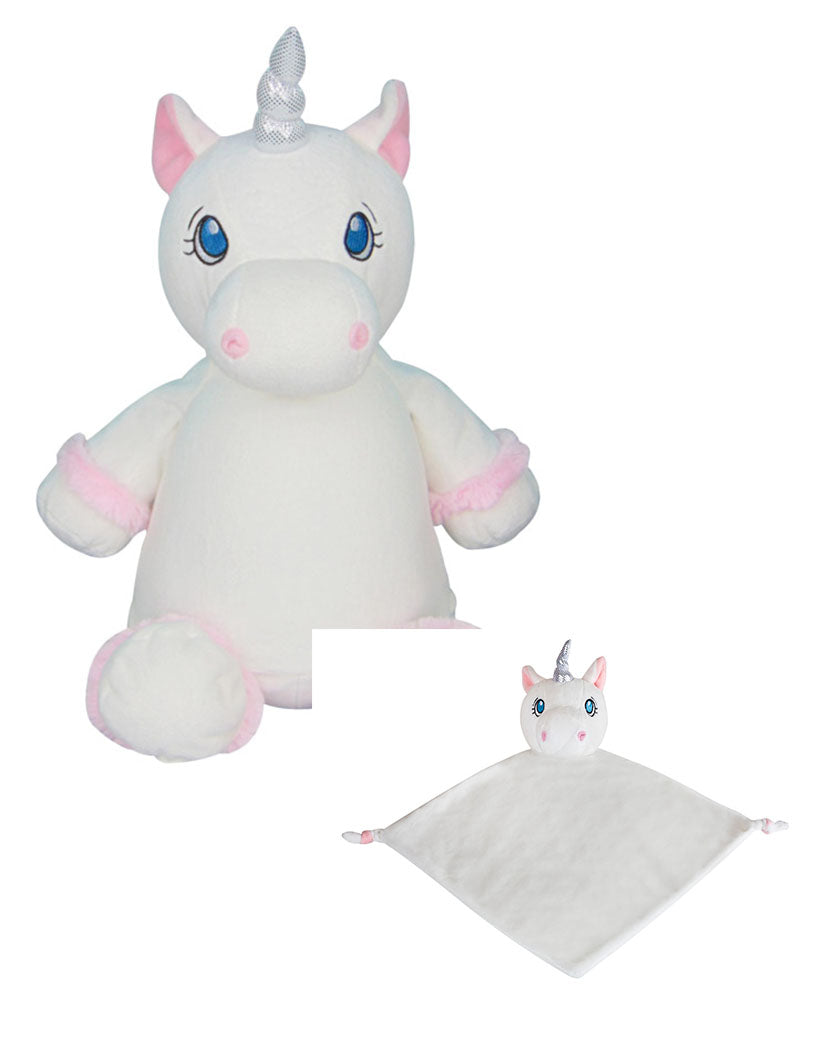 Snowy the White Cubbies Unicorn and Cuddle Blanket Combo